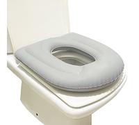 Generisch Inflatable TOILET_SEAT, Raised Toilet Seat Cushion with 4 Suction Cups, D-Shaped, Manual, Plastic, Modern, Toilet Seat for Pain Relief