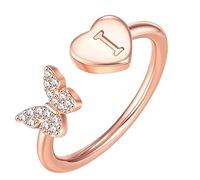 Generisch Initial Letter Alphabet Rings AZ Silver and Gold Crystal Adjustable Finger Ring for Women Girls Jewellery The Rings 1000 Pieces, one size, Steel, No Gemstone