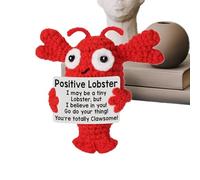Generisch Inspirational Crochet Positive Hummers Positive Handmade Hooder Positive Crochet Animals, Lobsters for Mental Health Toy Decor for Colle Teachers Mother Friends