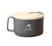 Generisch Instant Noodle Bowl with Lid - 1100 ml Stainless Steel Cup, Insulated Soup Mug with Handle & Phone Holder, Filterable Drainage Lid for & Pho, Heat-Resistant Dorm | for Office