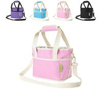 Generisch Insulated Water Bottle Bag with Adjustable Strap and Dividers, 4 Compartments Drink Carry Bag, Reusable Multiple Cup Holder for Outdoor Hiking Walking Camping, a, Einheitsgröße
