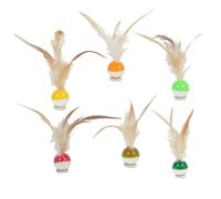 Generisch Interactive Cat Toy, Cat Bouncy Balls, Fruit Design Rubber Feathers Set, Fun Bouncing Fetch Activity for Indoor Play Kittens, 1.18 x 5.12 Inches Mixed Colours, 6 Pieces
