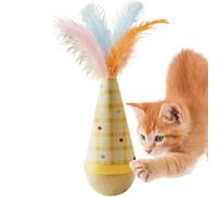 Generisch Interactive Cat Toys, Self-Erecting Wooden Game - Wiggle Toy for Home Cats - For Playing, Moving, Licking and Beating as a Gift for Bedroom