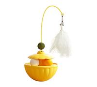 Generisch Interactive toys for cats, wobbly catnip ball with feathers for kittens, play ball for kitten play, for daily stress relief, entertainment, indoor and outdoor exercise and