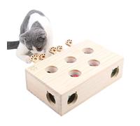 Generisch Interactive Wooden Whack-a-Mole Cat Game with Scratcher and Mouse Teasers Intelligent Indoor for Training, Hunting, Practising and Playing - Fun