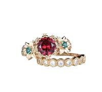 Generisch Intertwined Rings Punk Wedding Ring Light Six Zircon Couple Engagement And Proposal Ring Rings Chocolate, 6, Zinc alloy