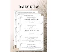 Generisch Islamic Dua Stickers - Daily Pleas - 12 Pre-Printed Duas for Kids & Adults on Vinyl Paper - Ideal for Home, School or Gift (Black & White)