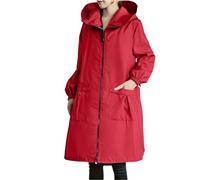 Generisch Jacket Casual Long Apron for Women Oil Lightweight Kitchen Apron for Home Cooking and Work, Red (watermelon red), XL