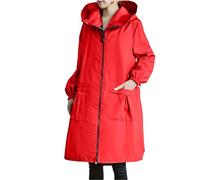 Generisch Jacket Casual Long Apron for Women Oil Lightweight Kitchen Apron for Home Cooking and Work, red, XXL