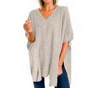 Generisch Jacket Fasteners Clip Loose Pullover Top V-Neck Women's Sweatshirt V Neck, Gy1, XL