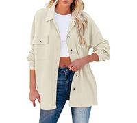 Generisch Jacket, Women's Sweatshirt, Oversized Jacket, Sweatshirts, Plain Loose Long Sleeve Tops with Pocket, Coat, Autumn, Spring, Women's Jacket, Hiking Jacket, beige, S