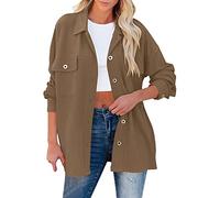 Generisch Jacket, Women's Sweatshirt, Oversized Jacket, Sweatshirts, Plain Loose Long Sleeve Tops with Pocket, Coat, Autumn, Spring, Women's Jacket, Hiking Jacket, khaki, L