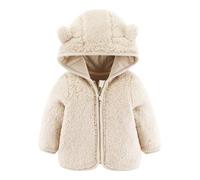 Generisch Jackets Boys Spring 152 Newborn Baby Girls Boys Jacket Bear Ears Hooded Outerwear Zip Warm Fleece Winter Coat Colouring Book Knight, khaki, 0-6 Monate