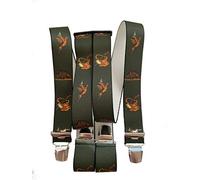 Generisch Jäger ST-051 Braces Pasant Rifle Austria Vienna in Hunter Design 35 mm Wide in H-Shape with 4 Extra Strong Clips/Hunter Pheasant Green, Green, One size