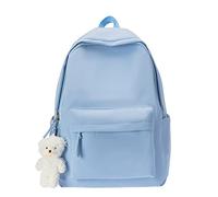 Generisch Japanese Simple Backpack 2023 Korean Fashion Versatile Middle School Student School Bag Large Capacity Travel Bag (Blue, One Size)