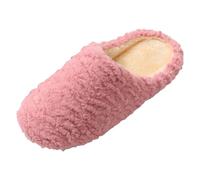 Generisch Japanese Spring Winter Pair Mute Soft Quiet Women's Felt Slippers Memory Foam with Memory Foam Lambskin Slippers, Red (watermelon red), 10 UK