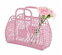 Generisch Jelly Bag - Vintage Beach Chair | Portable Gift Bag | Retro Handbag for Girls Children Summer Holiday Bathing Fun Toy Bag Blue Pink Khaki PVC Material Flexible Waterproof Fashion