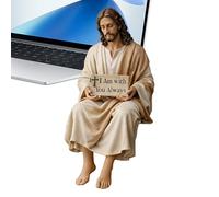Generisch Jesus Statue - Religious Handmade Decoration, Sitting Jesus Christ Statue with Sign - For Easter Birthday Christmas Home Office Car Desk Cabinet Dashboard