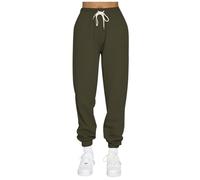 Generisch Jogging Bottoms Women's Trousers Sports Trousers Fabric Trousers Casual Trousers Women's Plain Casual Sport Lacing Waist Hoodie Trousers Casual, Army Green, 3XL