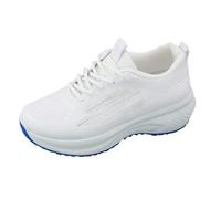 Generisch Jogging Shoes Women's Flat Platform Running Shoes Lacing Mesh Breathable Shoes Extra Wide Non-Slip Sports Shoes Soft Sole Casual Shoes Slip On Women's Shoes Lightweight Walking Shoes, White