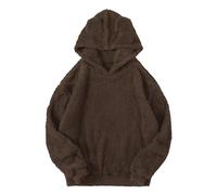 Generisch Jogging Suit 18 Men's Plush Rabbit Ear Hoodie, Warm Pullover Men's Sweatshirt Biker, coffee, M