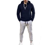 Generisch Jogging Suit Men's Y2K Oversized Sports Suit Gym Tracksuit Tracksuit 1/4 Zip Waffle Hoodie and Jogging Bottoms Set Leisure Suit Windproof Warm Leisure Suit Breathable for Autumn Winter, T