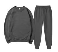 Generisch Jogging Suit Women's Set Workout Sports Suit Streetwear Activewear Cuddly Running Clothing Leisure Suit Crew Neck Long Sleeve Basic Top and Trouser Suit 2 Piece Outfits, darkgray, L