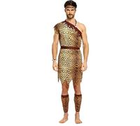 Generisch Jungle Costume Men's Cosplay Stone Age Costume Women's Indian Leopard Kaftan Headscarf and Leg Warmers Carnival Costumes Fancy Dress Costumes Men Women Wilma Flint Costumes