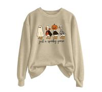 Generisch Just A Goose Pullover for Men Women Plain Autumn Winter Halloween Print Crew Neck Long Sleeve Tie Dye Shirt, beige, XXL
