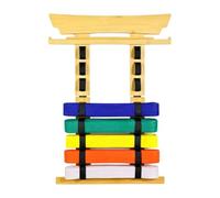 Generisch Karate Belt Holder with 2 Hooks Stickers Hanger Belt Display Rack Organizer for Adults TKD BJJ Home School Academy Club Dojo Tournament Lobby Equipment Room
