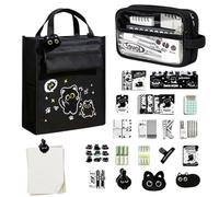 Generisch Kawaii Stationery Set Cartoon Black Cat Student