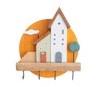 Generisch Key Holder - Wood Wall Key Holder with 4 Hooks Multi Use | Save Time Key Holder for Entryway, Wall Key Hanger for Glasses, Umbrellas
