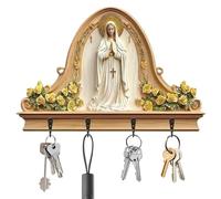 Generisch Key Rack for the Wall - Wooden Space-Saving Hanger with 4 Hooks, Key Holder Wall Mount, for Friends, Students, Adults, Men, Women, Entrance Area, Home, Bedroom