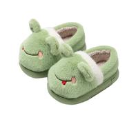 Generisch Kids Cozy Indoor Slippers Autumn Winter Comfortable Cartoon Design for Girls Boys Ideal for Home and Play, Green, 31.5 EU
