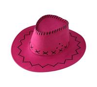 Generisch Kids Faux Suede Cowboy Hat for Theme Parties Fancy Dress Halloween Costumes Scarf Boys Winter, Hot Pink, One Size