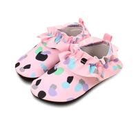 Generisch Kids Slippers Animal Motif with Soft Sole - Lined Slip-On Shoes with Cow and Floral Pattern for Toddlers | Soft Baby Shoes for Home and First Steps, Style J04 Purple, 5 UK Child