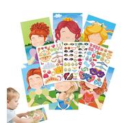Generisch Kids Sticker Book Faces Animal Sticker Activity Book - Dinosaur Princess Dress Up, DIY Learning Toy, Reusable Cartoon Sticker Books, Sticker Book
