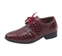 Generisch Kids Trainers Four Seasons Pattern Pointed Low Heel Comfortable Lace Up Dress Dance Performance Shoes Kids Shoes 35 36, red, 11.5 UK Child