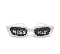 Generisch Kiss Me Modern White Classic Glasses for Parties, Clubs, Malle and Carnival