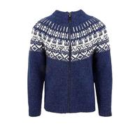 Generisch Knitted Jumper Men's Slim Fit Cardigan with Zip Wool Jacket Warm Cardigan Chunky Knit Pullover Unisex Icelandic Pullover Icelandic Pattern Jacket Norwegian, Bu2, M