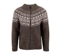 Generisch Knitted Jumper Men's Slim Fit Cardigan with Zip Wool Jacket Warm Cardigan Chunky Knit Pullover Unisex Icelandic Pullover Icelandic Pattern Jacket Norwegian, coffee, XL