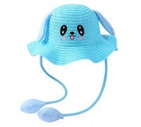 Generisch Knitted Scarf Women's Baby Straw Summer Children's Ears Sun Hat with Moving Rabbit Hat Dark Blue, a, Einheitsgröße