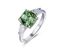 Generisch Ladies Elegant Red Blue Green Pink Cubic Zirconia Diamond Ring, 5, Zinc, No Gemstone