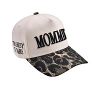 Generisch Ladies Mommin Trucker Cap - Retro Two Tone Cable Knit Embroidered Adjustable Baseball Cap - Great Gift for Mothers and Women Flat Cap Ladies, khaki, One Size