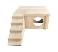 Generisch Landscaping Toy with Climbing Ladder, Animal Habitat Wooden Cage Toy | Pet Small Animal for Dwarf Hamsters, Gerbils and Chipmunks