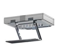 Generisch Laptop Computer Stand, Ergonomic Foldable Metal Shelf with Magnetic Mobile Phone Holder, Folding Laptop Stand for Work, Study, Kitchen, Classroom, Office, Bed, Home, Couch