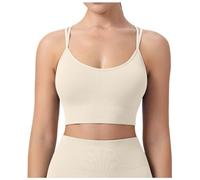 Generisch Large Built-In High Strength Shock Resistant Sports Bra for Women for Yoga Running Fitness, White, XXL