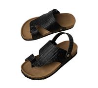 Generisch Large flip flops in style for girls with thick sequins soft soles ideal for leisure beach with separate toes suitable for spring summer days, black, 10.5 UK Child