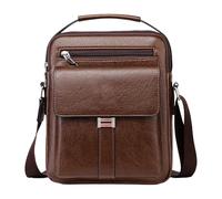 Generisch Large lightweight unisex shoulder bag for men with horizontal textured pattern elegant durable finish., brown, Einheitsgröße, Sling Backpacks