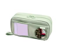 Generisch Large Pencil Case with Carry Handle Cute Portable with Wide Opening as a Pen - Pen and Makeup Bag for Girls, for Students, Children, Teenagers and Adults, Green, see description